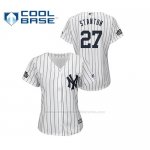 Camiseta Beisbol Mujer New York Yankees Giancarlo Stanton 2019 London Series Cool Base Blanco