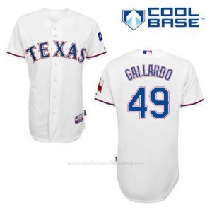 Camiseta Beisbol Hombre Texas Rangers Yovani Gallardo 49 Blanco 1ª Cool Base