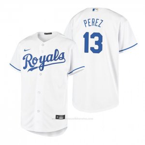 Camiseta Beisbol Nino Kansas City Royals Salvador Perez Replica Primera Blanco