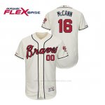 Camiseta Beisbol Hombre Atlanta Braves Brian Mccann 150th Aniversario Patch Autentico Flex Base Crema