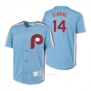 Camiseta Beisbol Nino Philadelphia Phillies Jim Bunning Cooperstown Collection Road Azul