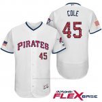 Camiseta Beisbol Hombre Pittsburgh Pirates 2017 Estrellas y Rayas Gerrit Cole Blanco Flex Base