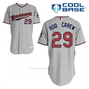 Camiseta Beisbol Hombre Minnesota Twins Rod Carew 29 Gris Cool Base