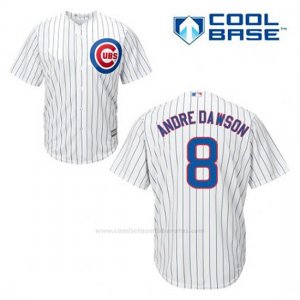 Camiseta Beisbol Hombre Chicago Cubs 8 Andre Dawson Blanco 1ª Cool Base