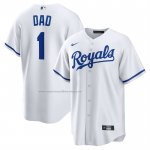 Camiseta Beisbol Hombre Kansas City Royals NO 1 Dad Primera Replica Blanco