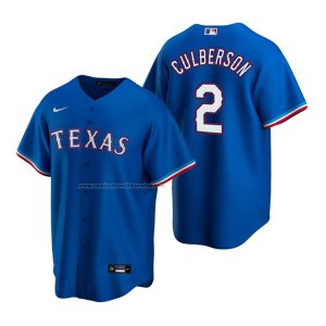 Camiseta Beisbol Hombre Texas Rangers Charlie Culberson Replica Alterno Azul