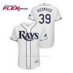 Camiseta Beisbol Hombre Tampa Bay Rays Kevin Kiermaier 150th Aniversario Patch Flex Base Blanco