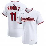 Camiseta Beisbol Hombre Cleveland Guardians Jose Ramirez Home Elite Blanco