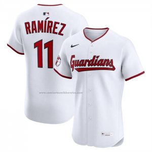Camiseta Beisbol Hombre Cleveland Guardians Jose Ramirez Home Elite Blanco