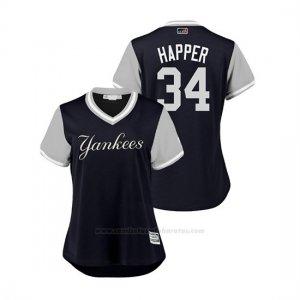 Camiseta Beisbol Mujer New York Yankees J.a. Happ 2018 Llws Players Weekend Happer Azul