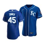 Camiseta Beisbol Hombre Kansas City Royals Kyle Zimmer Autentico Alterno Azul