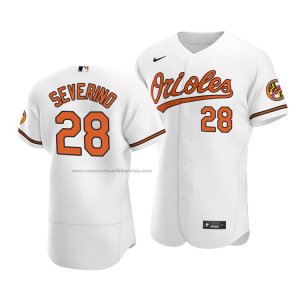 Camiseta Beisbol Hombre Baltimore Orioles Pedro Severino Autentico Primera Blanco