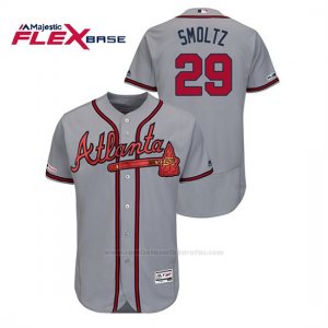 Camiseta Beisbol Hombre Atlanta Braves John Smoltz 150th Aniversario Patch Autentico Flex Base Gris