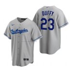 Camiseta Beisbol Hombre Los Angeles Dodgers Danny Duffy Replica Road Gris