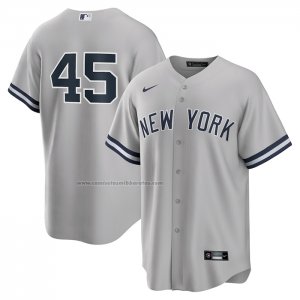 Camiseta Beisbol Hombre New York Yankees Gerrit Cole Road Replica Gris