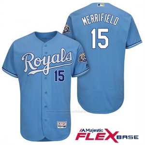 Camiseta Beisbol Hombre Kansas City Royals Whit Merrifield Light Azul 50th Season Flex Base