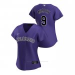 Camiseta Beisbol Mujer Colorado Rockies Daniel Murphy 2020 Replica Alterno Violeta