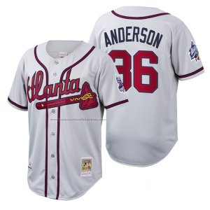 Camiseta Beisbol Hombre Atlanta Braves Ian Anderson Cooperstown Collection Autentico Blanco