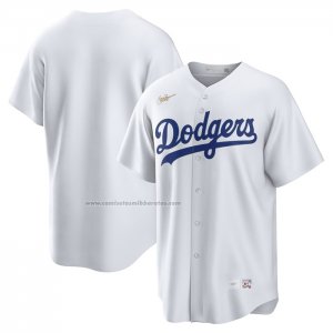 Camiseta Beisbol Hombre Brooklyn Los Angeles Dodgers Primera Cooperstown Collection Blanco