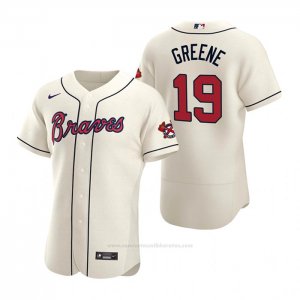 Camiseta Beisbol Hombre Atlanta Braves Shane Greene Autentico 2020 Alterno Crema