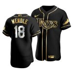 Camiseta Beisbol Hombre Tampa Bay Rays Joey Wendle Golden Edition Autentico Negro Oro