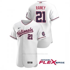 Camiseta Beisbol Hombre Washington Nationals Tanner Rainey Autentico 2020 Alternato Blanco
