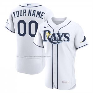 Camiseta Beisbol Hombre Tampa Bay Rays Primera Autentico Personalizada Blanco1
