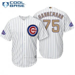 Camiseta Beisbol Hombre Chicago Cubs 75 Jacob Hannemann Blanco Oro Program Cool Base