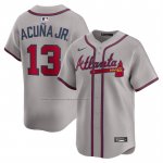 Camiseta Beisbol Hombre Atlanta Braves Ronald Acuna Jr Segunda Limited Gris
