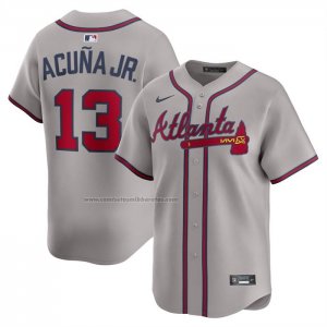 Camiseta Beisbol Hombre Atlanta Braves Ronald Acuna Jr Segunda Limited Gris