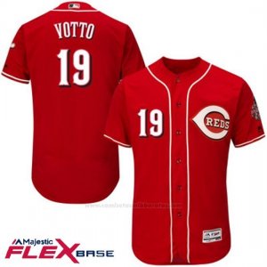 Camiseta Beisbol Hombre Cincinnati Reds 19 Joey Votto Autentico Coleccion Flex Base Rojo Jugador