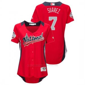 Camiseta Beisbol Mujer All Star Game Eugenio Suarez 2018 1ª Run Derby National League Rojo