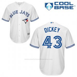 Camiseta Beisbol Hombre Toronto Blue Jays R.a. Dickey 43 Blanco 1ª Cool Base