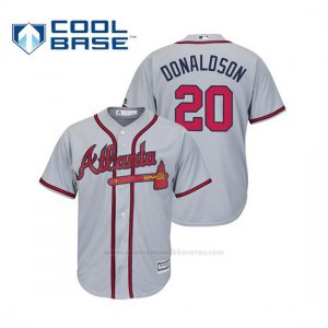 Camiseta Beisbol Hombre Atlanta Braves Josh Donaldson Cool Base Majestic Road 2019 Gris