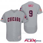 Camiseta Beisbol Hombre Chicago Cubs 2017 Estrellas y Rayas Cubs 9 Javier Baez Gris Flex Base