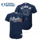 Camiseta Beisbol Nino Atlanta Braves Ronald Acuna Jr. Cool Base Official Alternato Azul