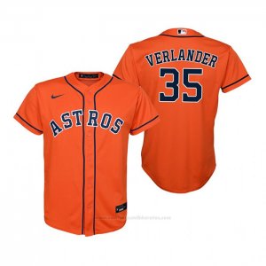 Camiseta Beisbol Nino Houston Astros Justin Verlander Replica Alterno Naranja