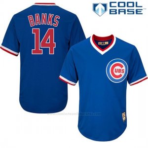 Camiseta Beisbol Hombre Chicago Cubs 14 Ernie Bankscooperstown Coleccion Jugador Cool Base