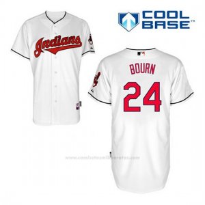 Camiseta Beisbol Hombre Cleveland Indians Michael Bourn 24 Blanco 1ª Cool Base