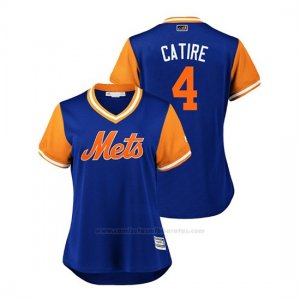 Camiseta Beisbol Mujer New York Mets Wilmer Flores 2018 Llws Players Weekend Catire Royal