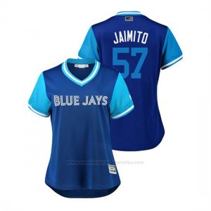 Camiseta Beisbol Mujer Toronto Blue Jays Jaime Garcia 2018 Llws Players Weekend Jaimito Azul