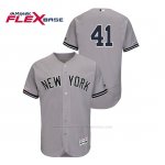 Camiseta Beisbol Hombre New York Yankees Miguel Andujar 150th Aniversario Patch Flex Base Gris