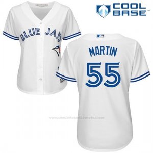 Camiseta Beisbol Mujer Toronto Blue Jays Russell Martin Cool Base Blanco