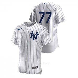 Camiseta Beisbol Hombre New York Yankees Clint Frazier Authentic Blanco