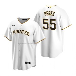 Camiseta Beisbol Hombre Pittsburgh Pirates Roberto Perez Replica Primera Blanco