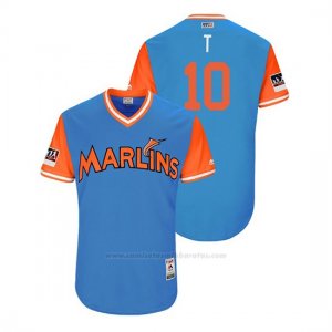 Camiseta Beisbol Hombre Miami Marlins Jt Riddle 2018 Llws Players Weekend T Light Toronto Blue Jays