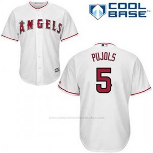 Camiseta Beisbol Hombre Los Angeles Angels Albert Pujols 5 Blanco 1ª Cool Base