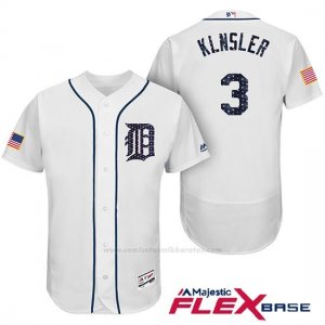 Camiseta Beisbol Hombre Detroit Tigers 2017 Estrellas y Rayas Ian Klnsler Blanco Flex Base