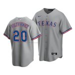 Camiseta Beisbol Hombre Texas Rangers Mike Foltynewicz Replica Road Gris