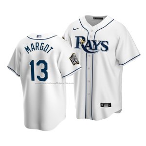 Camiseta Beisbol Nino Tampa Bay Rays Manuel Margot 2020 Primera Replica Blanco